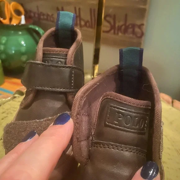 Polo Ralph Lauren Toddler Boy's OWEN-EZ BROWN LEATHER Boots Shoes-sz 5 - Picture 5 of 7